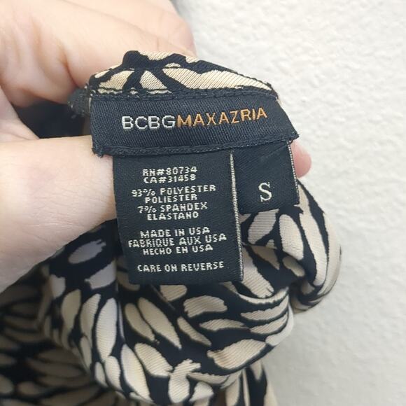 BCBGMaxAzria Black and Cream Slip Dress with Halter Neckline size small - Picture 3 of 5